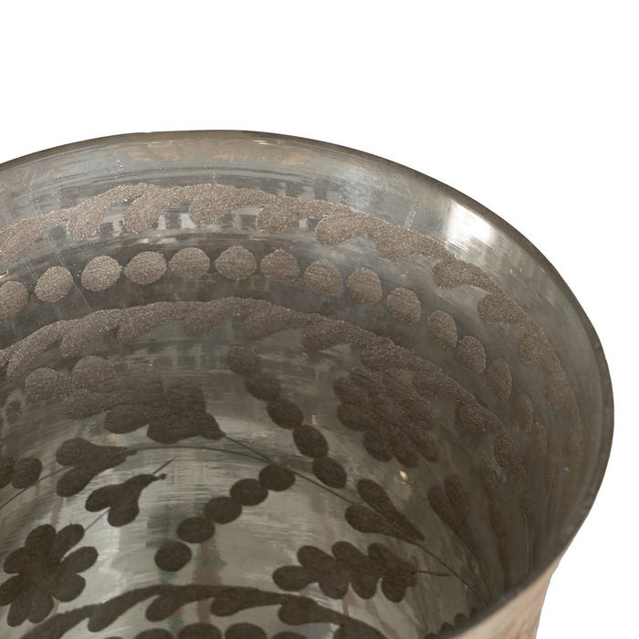White Oxide Glass Candle Holder 15 X 15 X 17 Cm