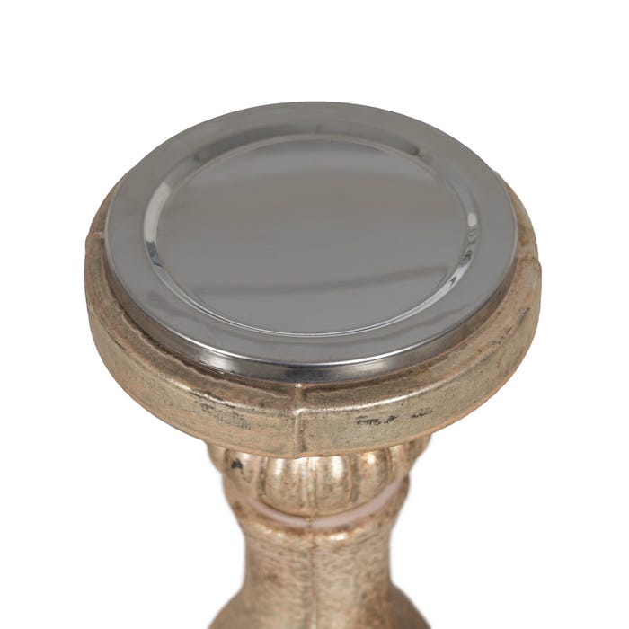 White Oxide Glass Candle Holder 13 X 13 X 31 Cm