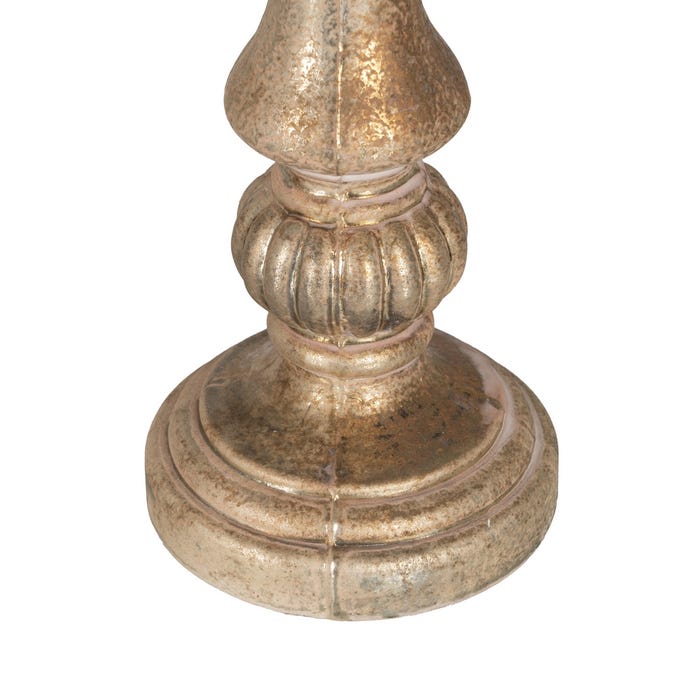 White Oxide Glass Candle Holder 13 X 13 X 31 Cm