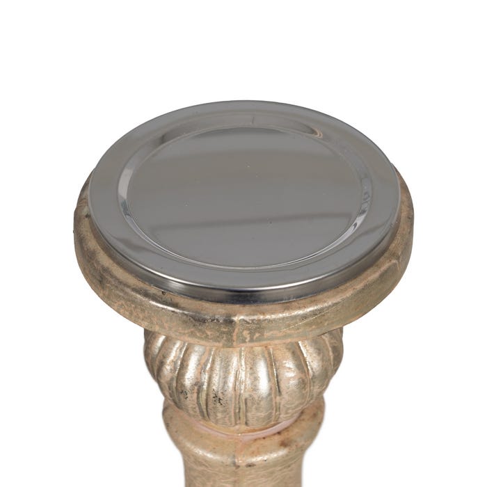 White Oxide Glass Candle Holder 15 X 15 X 38 Cm
