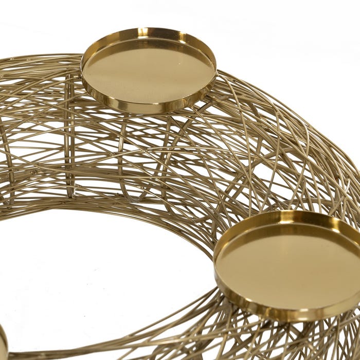 Gold Stainless Steel Candle Holder 39 x 39 x 12 cm