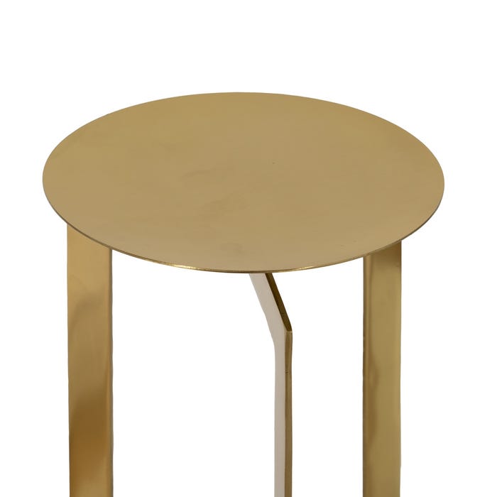 Gold Stainless Steel Candle Holder 16.50 X 16.50 X 38.50 Cm