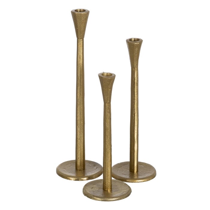Gold Aluminum Candle Holder Decoration 10 X 10 X 37 Cm