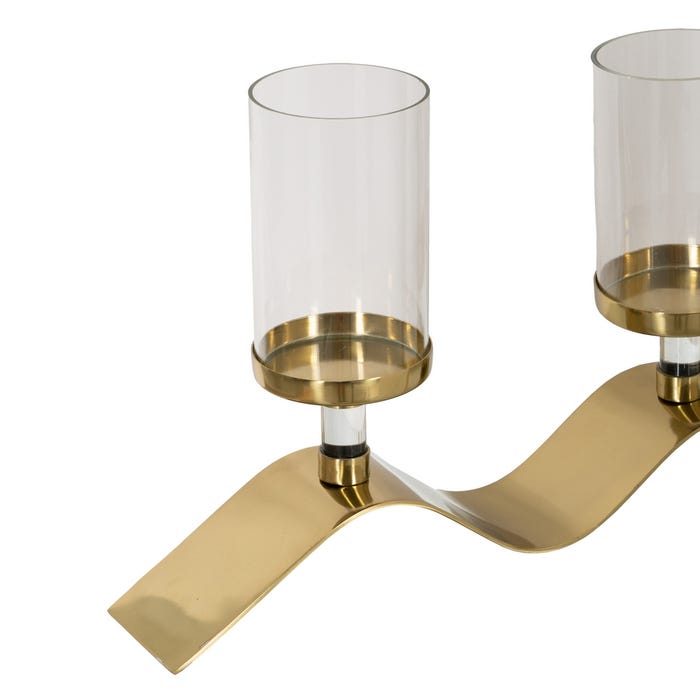 Golden Candle Holder 83 X 9 X 25 Cm
