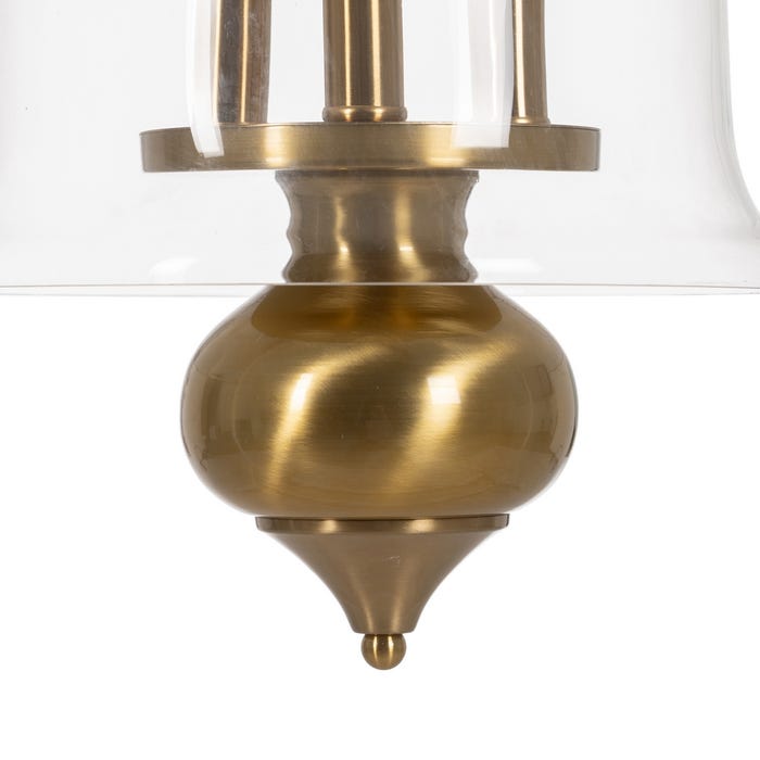 Luminária de teto em metal dourado/cristal 33 x 33 x 54 cm