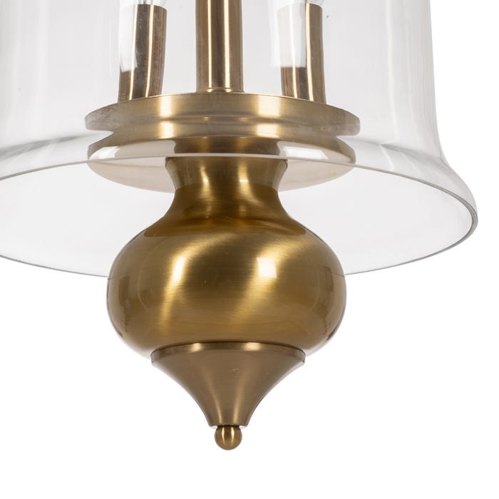Luminária de teto em metal dourado/cristal 33 x 33 x 54 cm