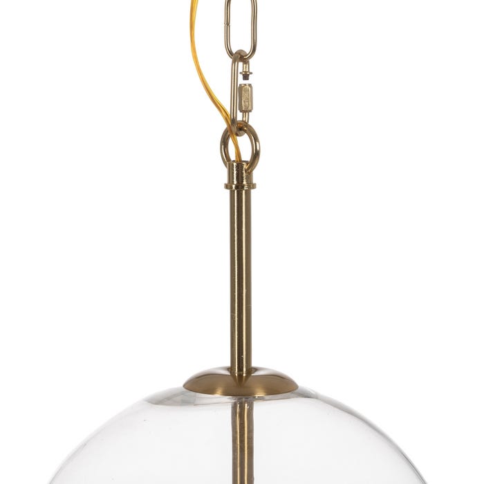 Luminária de teto em metal dourado/cristal 33 x 33 x 54 cm