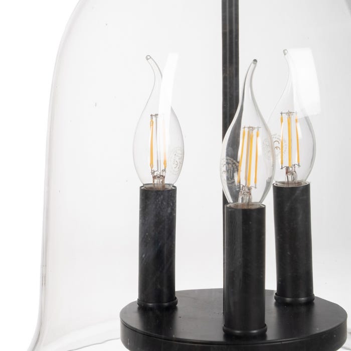 Luminária de teto em metal preto/vidro 33 x 33 x 54 cm