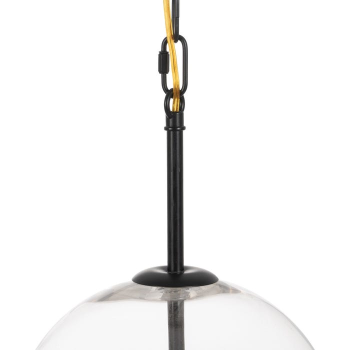 Luminária de teto em metal preto/vidro 33 x 33 x 54 cm