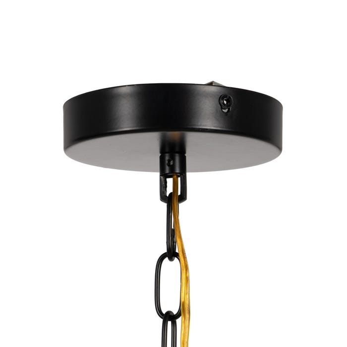 Luminária de teto em metal preto/vidro 33 x 33 x 54 cm