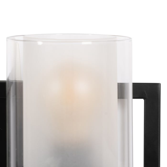 Luminária de parede em metal preto/cristal 36 x 17 x 21 cm