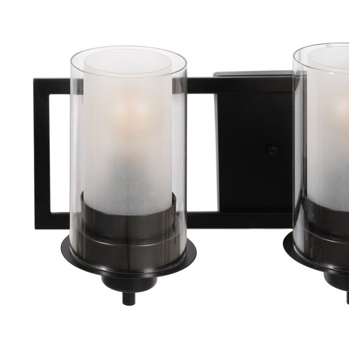 Luminária de parede em metal preto/cristal 56 x 17 x 21 cm