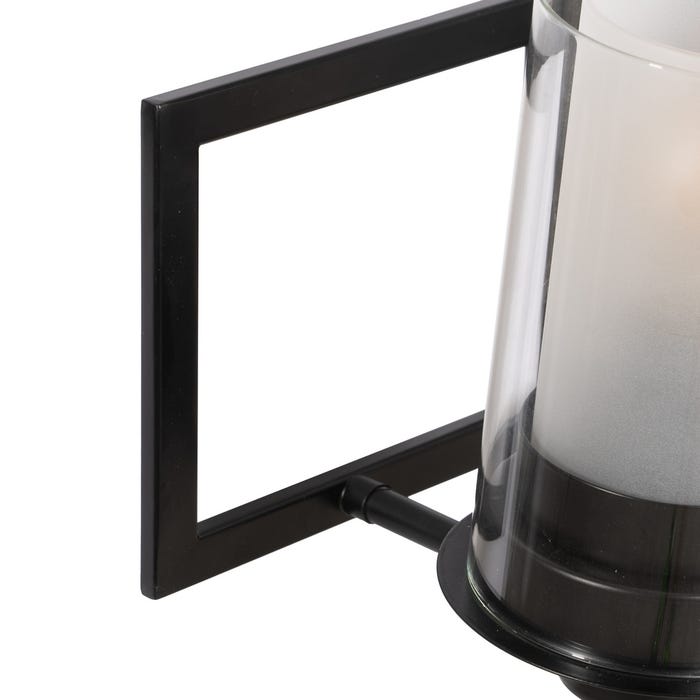 Luminária de parede em metal preto/cristal 56 x 17 x 21 cm