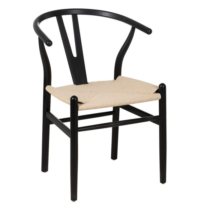 Black Wood / Fiber Living Room Chair 55 X 55 X 77 Cm