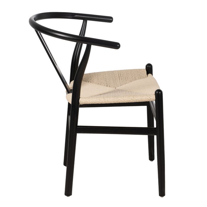 Black Wood / Fiber Living Room Chair 55 X 55 X 77 Cm