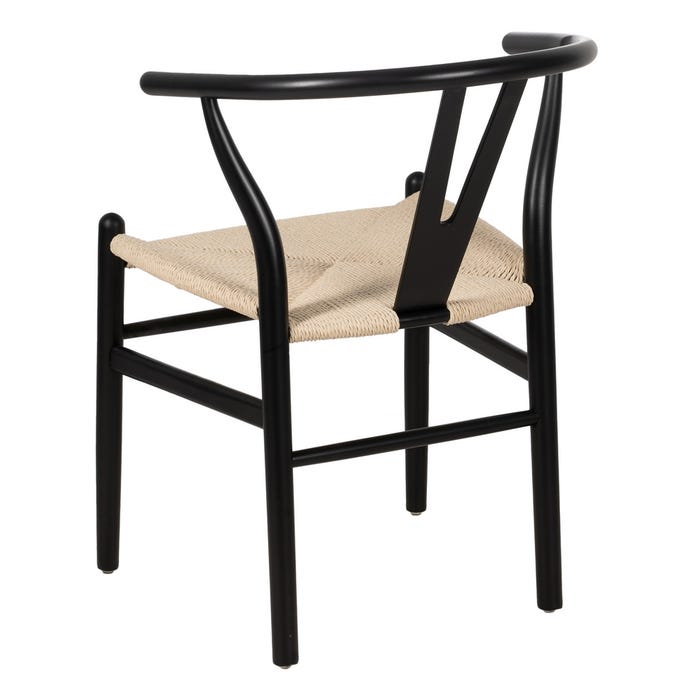 Black Wood / Fiber Living Room Chair 55 X 55 X 77 Cm