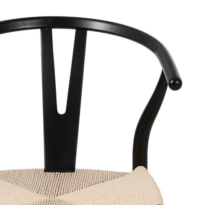 Black Wood / Fiber Living Room Chair 55 X 55 X 77 Cm