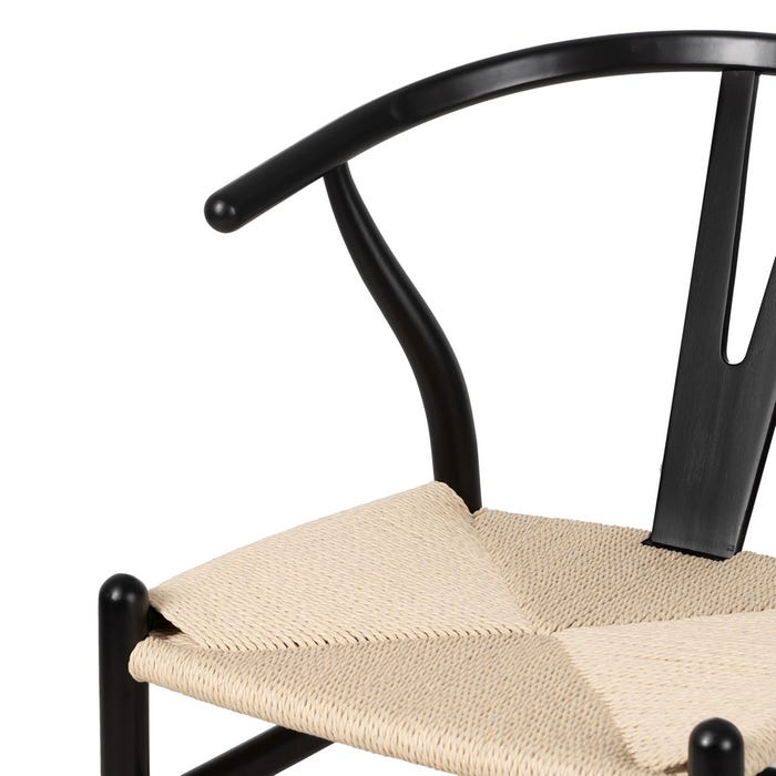 Black Wood / Fiber Living Room Chair 55 X 55 X 77 Cm