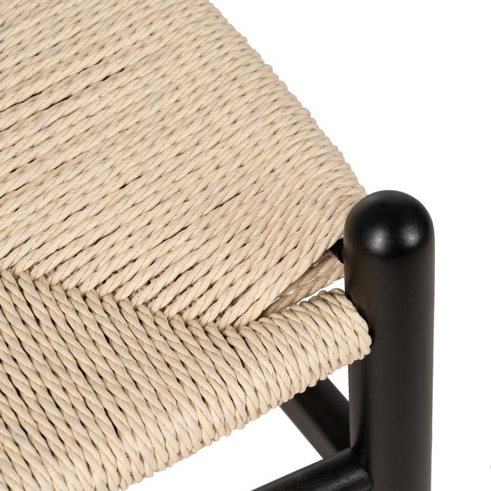 Black Wood / Fiber Living Room Chair 55 X 55 X 77 Cm