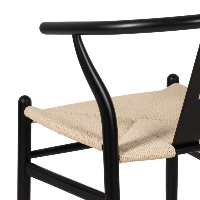 Black Wood / Fiber Living Room Chair 55 X 55 X 77 Cm