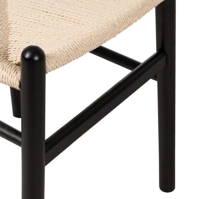 Black Wood / Fiber Living Room Chair 55 X 55 X 77 Cm