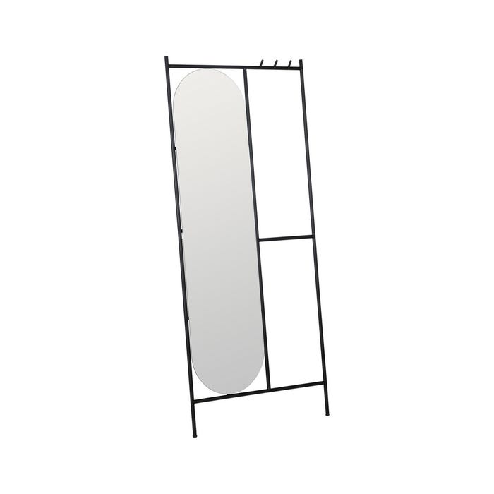 Espejo Perchero Negro Metal Decoración 70 X 4 X 160,50 Cm