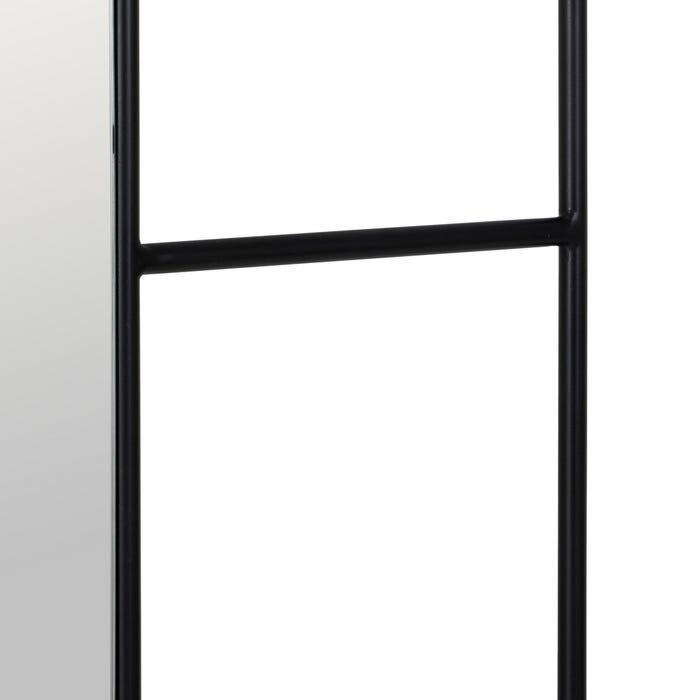 Espejo Perchero Negro Metal Decoración 70 X 4 X 160,50 Cm