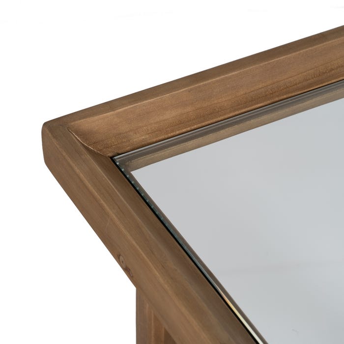 Consola de madeira natural 120 x 33 x 75 cm