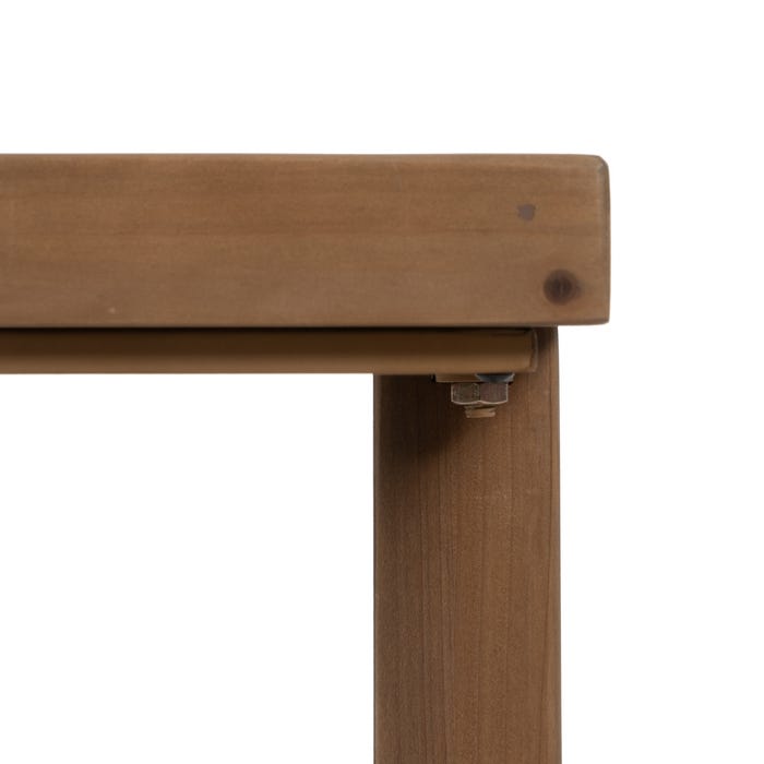 Consola de madeira natural 120 x 33 x 75 cm