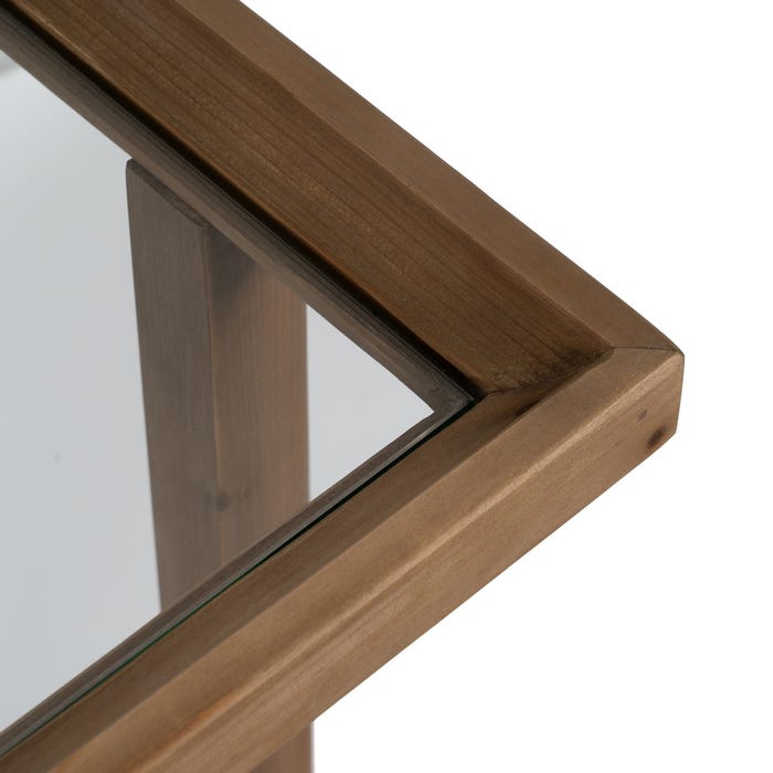 Natural Wood Console 120 X 33 X 75 Cm