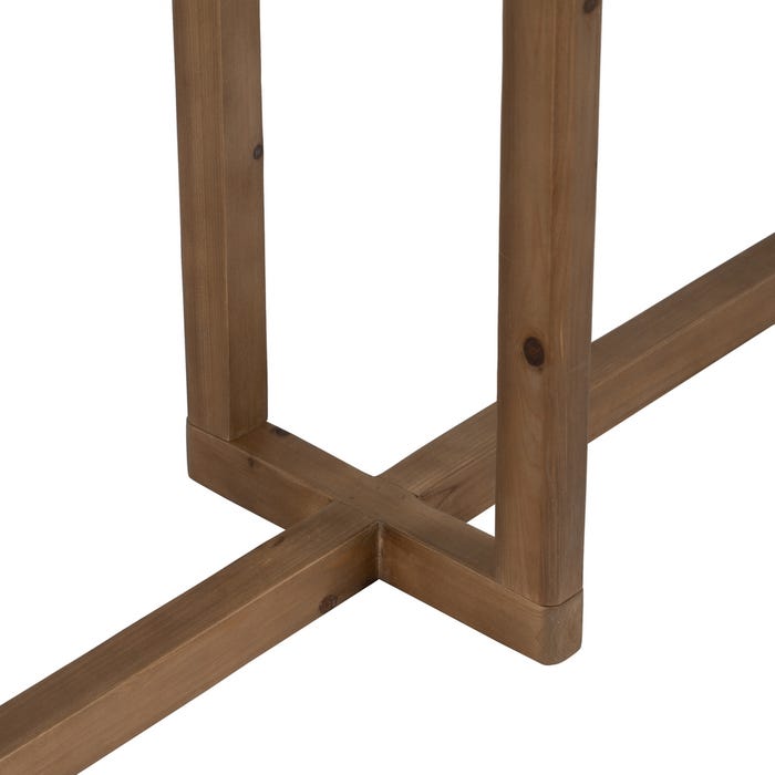 Consola de madeira natural 120 x 33 x 75 cm