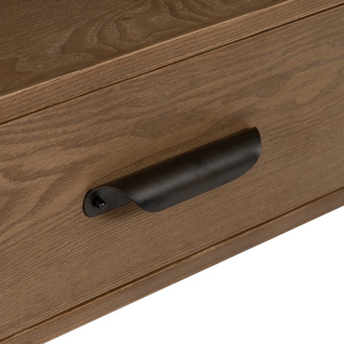 Natural-Black Wood-Metal TV Cabinet 150 x 41 x 59 cm