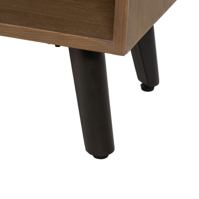Natural-Black Wood-Metal TV Cabinet 150 x 41 x 59 cm