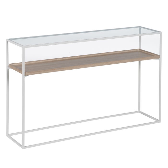 Consola Natural-Blanco Dm-Metal 120 X 30 X 75 Cm