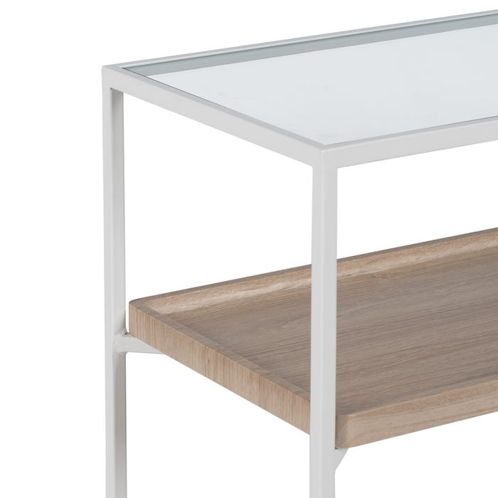 Consola Natural-Blanco Dm-Metal 120 X 30 X 75 Cm