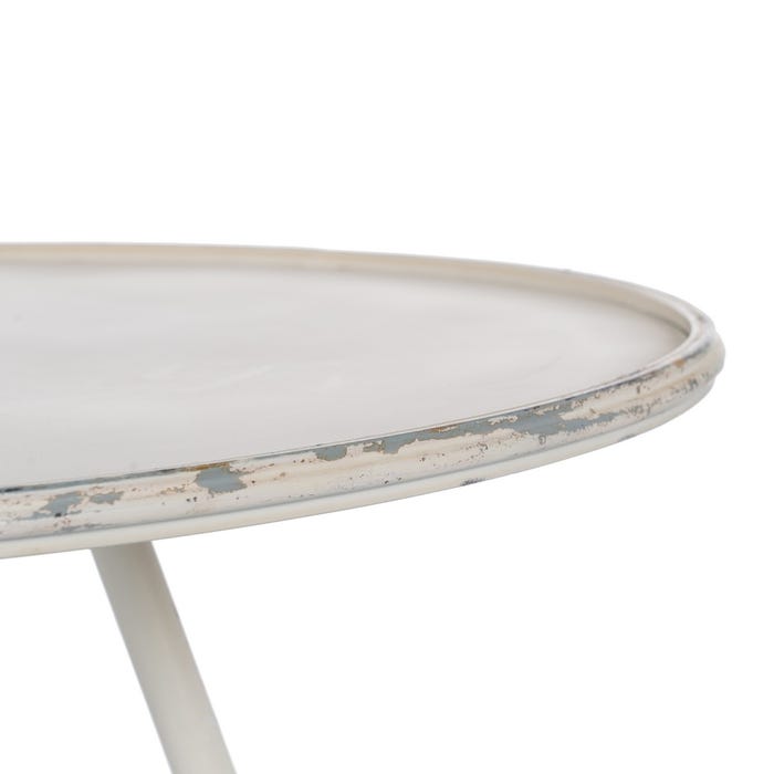 Mesa Crema Metal 80 X 80 X 75 Cm