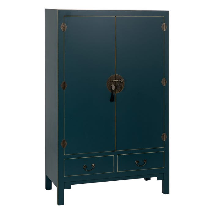 Guarda-roupa de madeira azul ''Oriente'' 100 x 45 x 160 cm