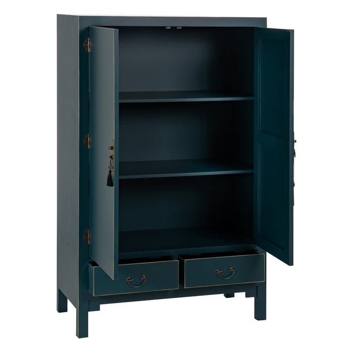 Guarda-roupa de madeira azul ''Oriente'' 100 x 45 x 160 cm