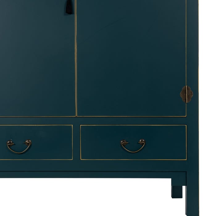 Guarda-roupa de madeira azul ''Oriente'' 100 x 45 x 160 cm