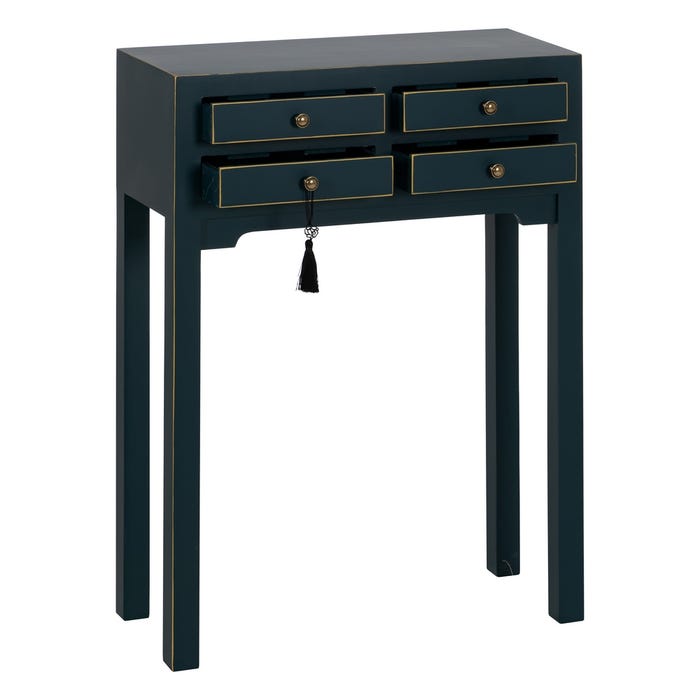 Consola Azul Madera 63 X 26 X 85 Cm