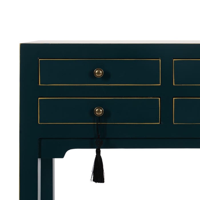 Consola Azul Madera 63 X 26 X 85 Cm