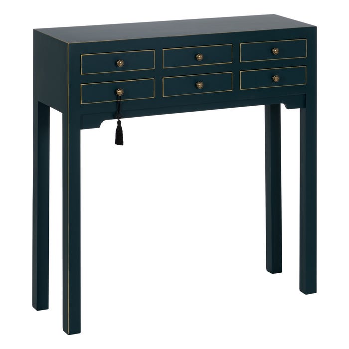 Consola Azul Madera 85 X 26 X 85 Cm