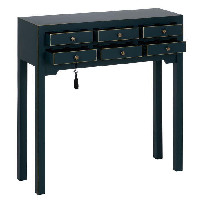 Consola Azul Madera 85 X 26 X 85 Cm