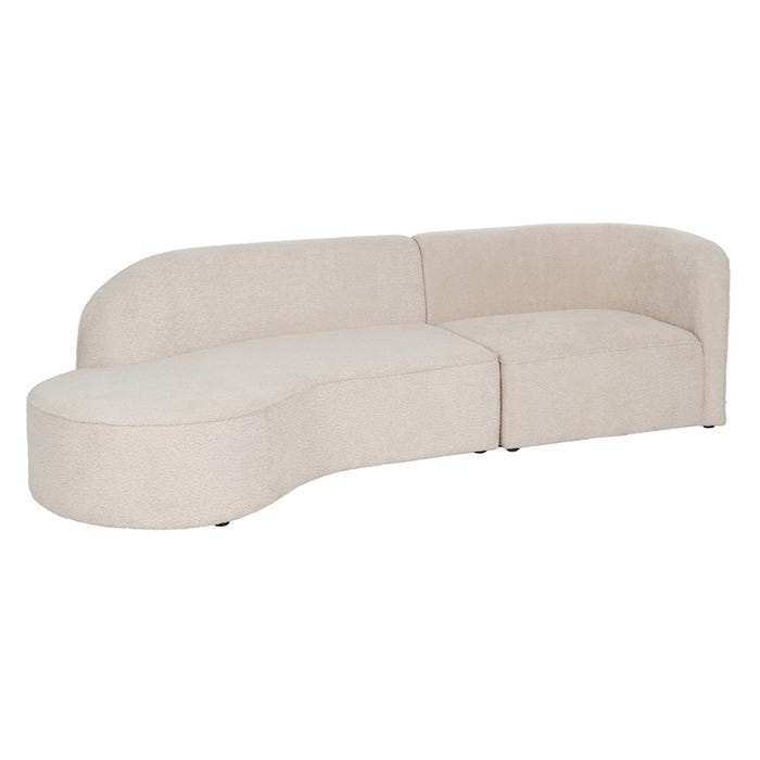 2 Piece Beige Fabric Living Room Sofa 300 X 107 X 75 Cm