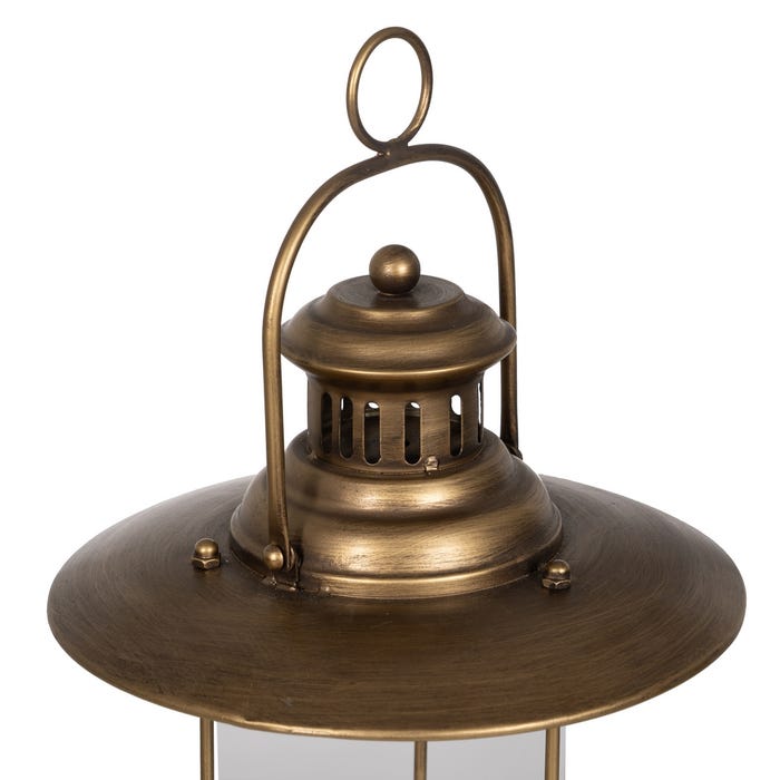Lampara Farol Oro Metal Decoración 27 X 27 X 58 Cm