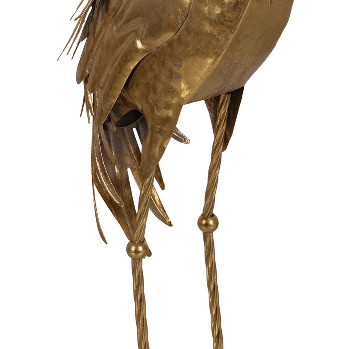 Figura Garza Oro Metal Decoración 24 X 19 X 87 Cm