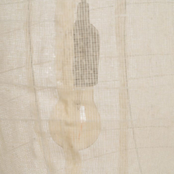 Beige Fabric-Metal Ceiling Lamp 30 X 30 X 44.50 Cm