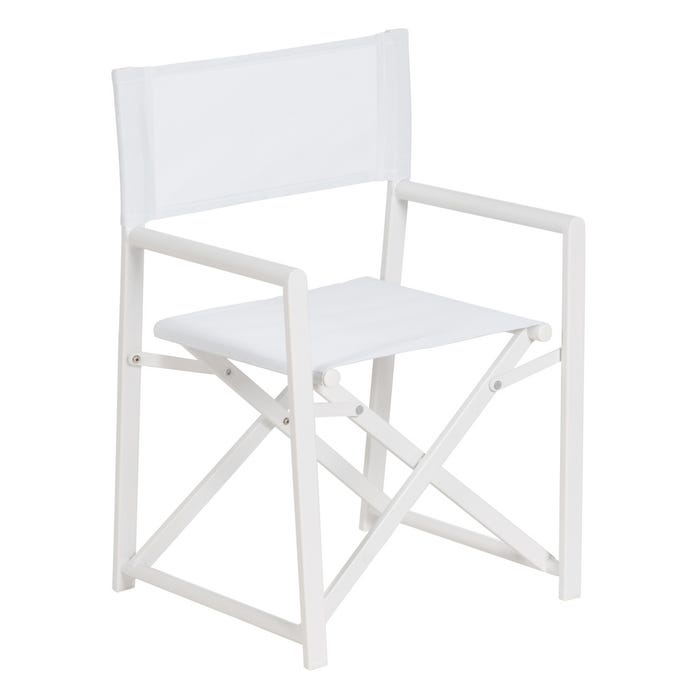 Silla Director Blanco Aluminio-Textileno 56 X 53 X 84 Cm