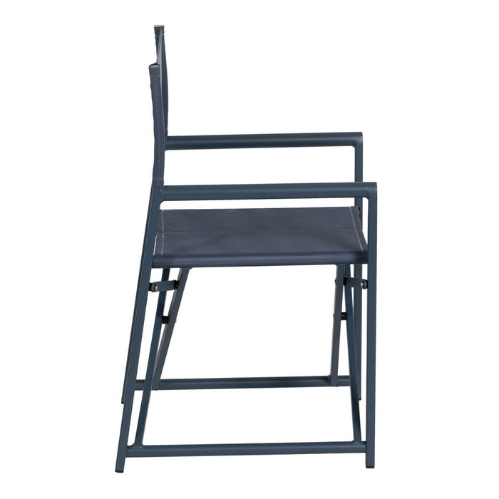 Silla Director Azul Aluminio-Textileno 56 X 53 X 84 Cm