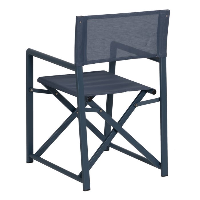 Silla Director Azul Aluminio-Textileno 56 X 53 X 84 Cm